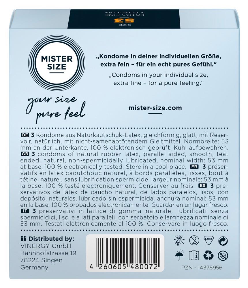 Dopasowane prezerwatywy mister size 53 mm 3szt