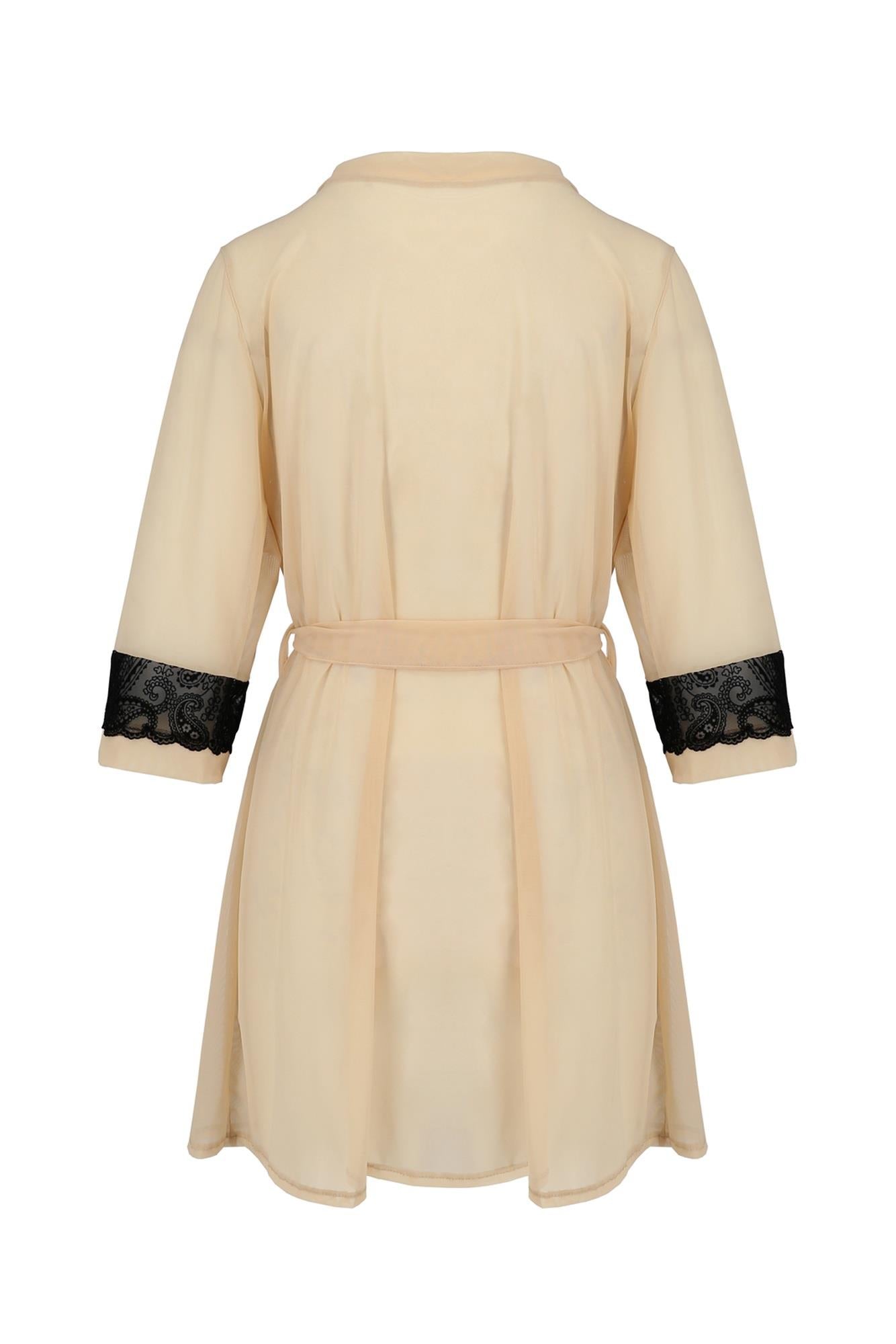 Bielizna-DAISY PEIGNOIR beige XXL/XXXL