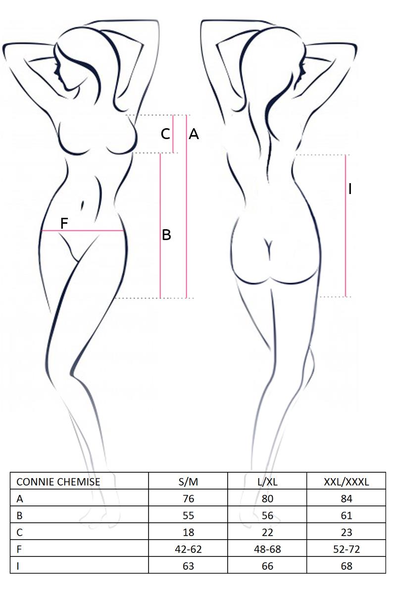 Bielizna-CONNIE CHEMISE black L/XL - Casmir