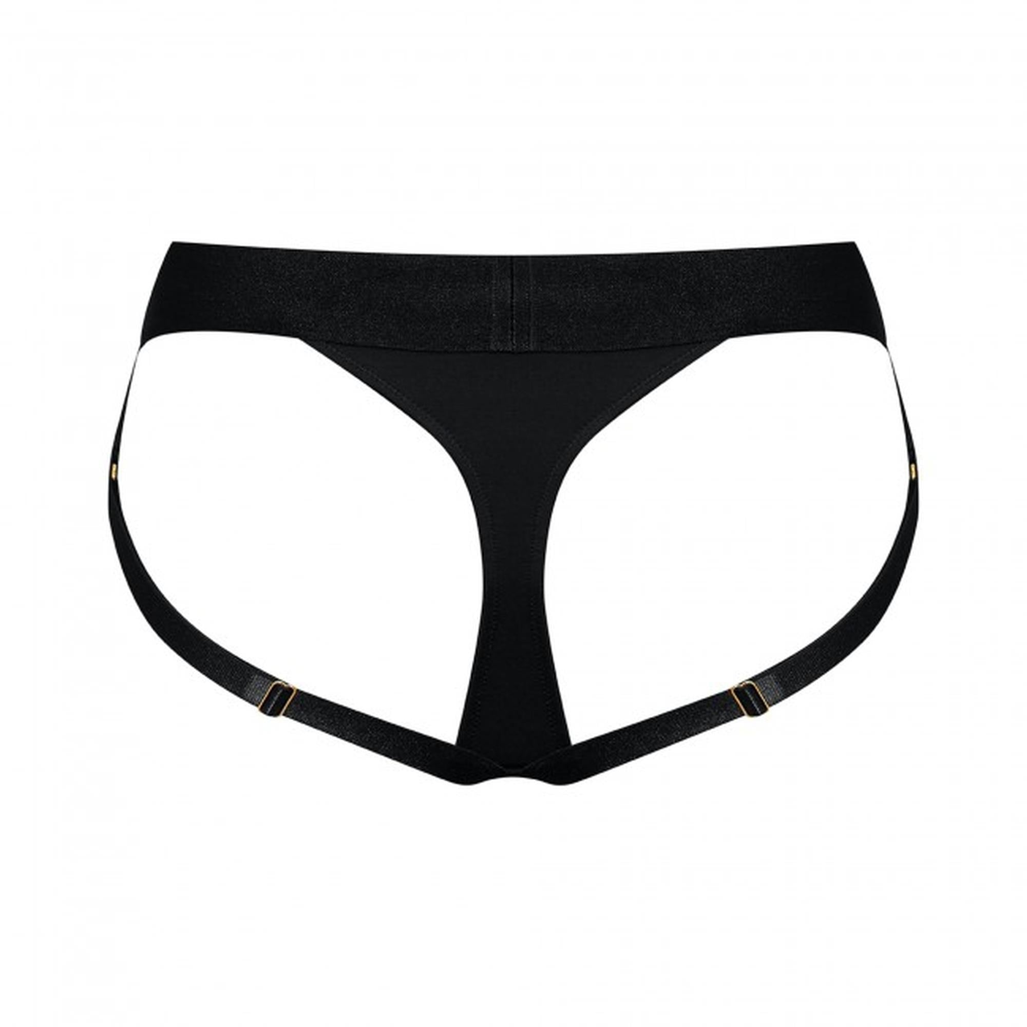 czarne sexowne majtki push up strap-on uprząż S